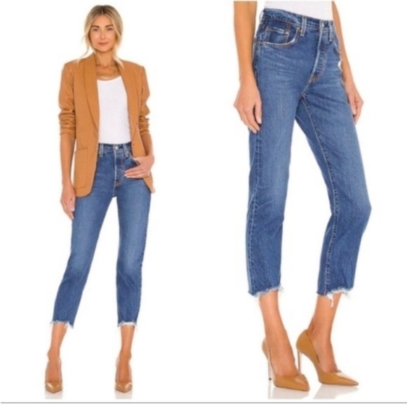 Levi’s Premium Wedgie Straight Leg Raw Hem Ankle Jean - Picture 9 of 9